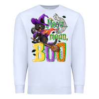 White Meow i mean, boo Halloween Premium Sweatshirt - NancyCooperArtShop