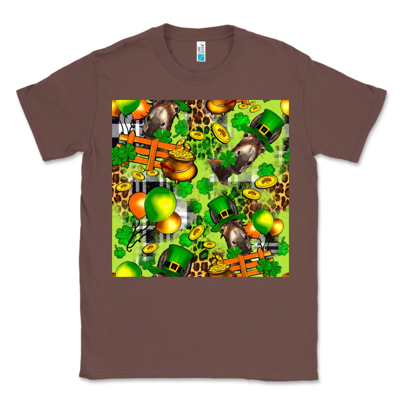 St. Patrick's Donkey With Shamrock Seamless Classic Tee by FaDigitalArtStudio | Teevron