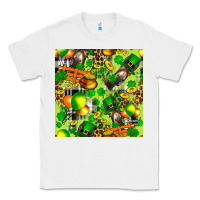 White St. Patrick's Donkey With Shamrock Seamless Classic Tee - FaDigitalArtStudio