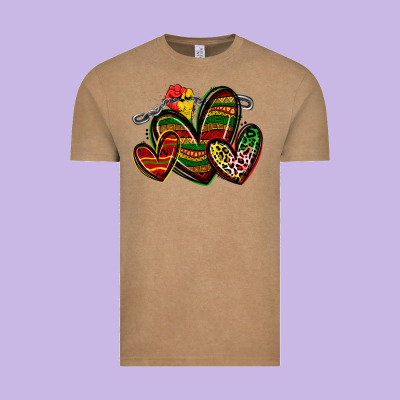 Juneteenth Hearts Vintage Tee Designed By Zillion Design Studio