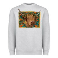 Heather Grey Fall Cow Heavyweight Sweatshirt - RanaPortraitStore