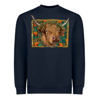 Navy Fall Cow Heavyweight Sweatshirt - RanaPortraitStore