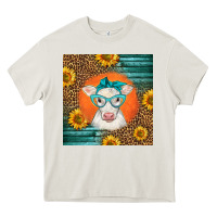 Cream charolais cow Heavy Core Tee - LillyAllenDesigns