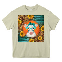 Mossy charolais cow Heavy Core Tee - LillyAllenDesigns