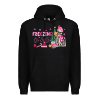 Black freezing to death skeleton Premium Hoodie - MaliasSmallBusiness