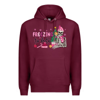 Burgundy freezing to death skeleton Premium Hoodie - MaliasSmallBusiness