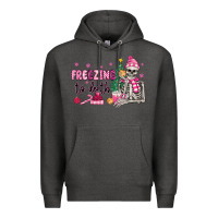 Charcoal Heather freezing to death skeleton Premium Hoodie - MaliasSmallBusiness