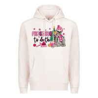 Pale Pink freezing to death skeleton Premium Hoodie - MaliasSmallBusiness
