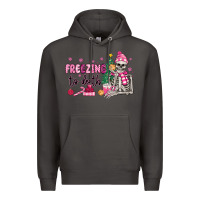 Smoke freezing to death skeleton Premium Hoodie - MaliasSmallBusiness