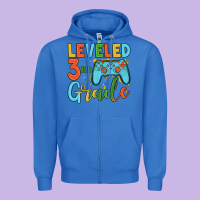 Leveled 3rd Grade Zipper Hoodie Designed By Jahusdesignshop