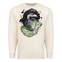 Sandshell Magical cats ghost with moon Halloween Premium Sweatshirt - NancyCooperArtShop