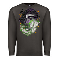 Smoke Magical cats ghost with moon Halloween Premium Sweatshirt - NancyCooperArtShop