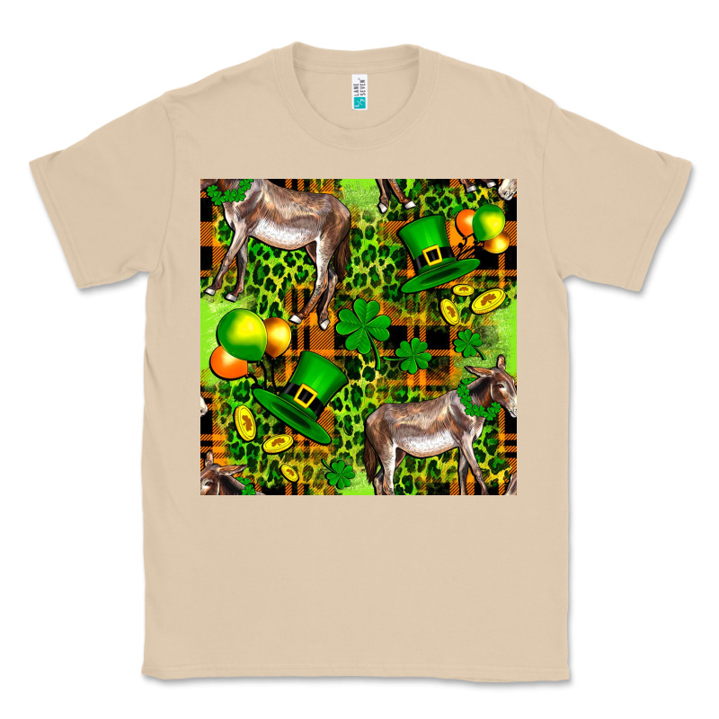 St. Patrick's Donkey With Leprechaun Hat Seamless Classic Tee by FaDigitalArtStudio | Teevron