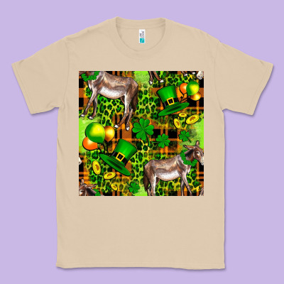 St. Patrick's Donkey With Leprechaun Hat Seamless Classic Tee Designed By Fadigitalartstudio