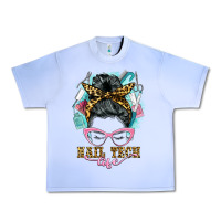 Grape Ice nail tech life messy bun Urban Heavy Tee - BarkalooDesign