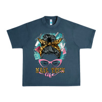Midnight Navy nail tech life messy bun Urban Heavy Tee - BarkalooDesign