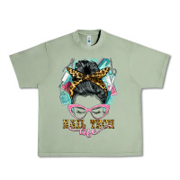 Oil Green nail tech life messy bun Urban Heavy Tee - BarkalooDesign