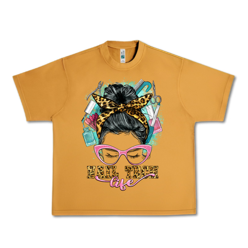 Nail Tech Life Messy Bun Urban Heavy Tee by BarkalooDesign | Teevron