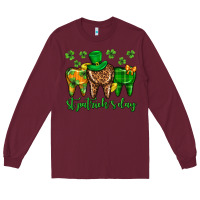 Burgundy Dentist st. patricks day Long Sleeve Tee - Neo Western