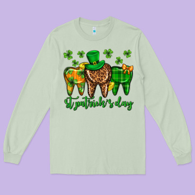 Dentist St. Patricks Day Long Sleeve Tee Designed By Neo Western