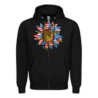 Black sunflower front Zipper Hoodie - AdoDesignShop