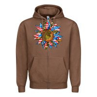 Chestnut sunflower front Zipper Hoodie - AdoDesignShop