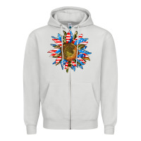 Dove Grey sunflower front Zipper Hoodie - AdoDesignShop