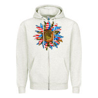 Oatmeal Heather sunflower front Zipper Hoodie - AdoDesignShop
