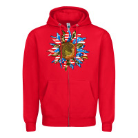 Red sunflower front Zipper Hoodie - AdoDesignShop