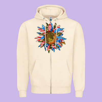Sunflower Front Zipper Hoodie Designed By Adodesignshop