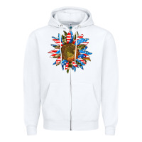 White sunflower front Zipper Hoodie - AdoDesignShop