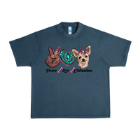 Midnight Navy peace love chihuahua Urban Heavy Tee - RanaPortraitStore
