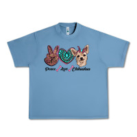 Pebble Blue peace love chihuahua Urban Heavy Tee - RanaPortraitStore