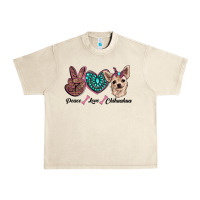Sandshell peace love chihuahua Urban Heavy Tee - RanaPortraitStore