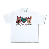 White peace love chihuahua Urban Heavy Tee - RanaPortraitStore