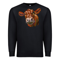 Black red angus face Premium Sweatshirt - LillyAllenDesigns