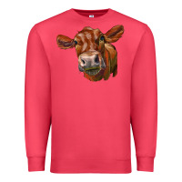 Cardinal red angus face Premium Sweatshirt - LillyAllenDesigns
