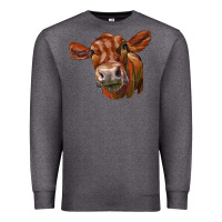 Charcoal Heather red angus face Premium Sweatshirt - LillyAllenDesigns