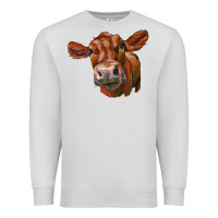Dove Grey red angus face Premium Sweatshirt - LillyAllenDesigns