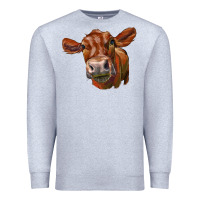 Heather Grey red angus face Premium Sweatshirt - LillyAllenDesigns