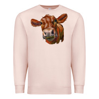 Pale Pink red angus face Premium Sweatshirt - LillyAllenDesigns