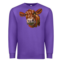 Purple red angus face Premium Sweatshirt - LillyAllenDesigns