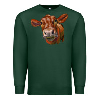 Sports Green red angus face Premium Sweatshirt - LillyAllenDesigns