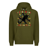Army Green it's fine i'm fine everything is fine Premium Hoodie - MaliasSmallBusiness