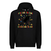 Black it's fine i'm fine everything is fine Premium Hoodie - MaliasSmallBusiness