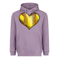 Lavender softball heart Heavyweight Hoodie - LillyAllenDesigns