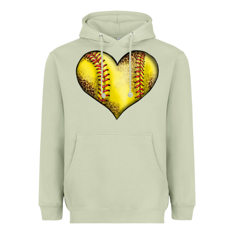 Softball Heart Heavyweight Hoodie by LillyAllenDesigns | Teevron