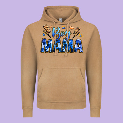 Boy Mama Vintage Hoodie Designed By Jahusdesignshop