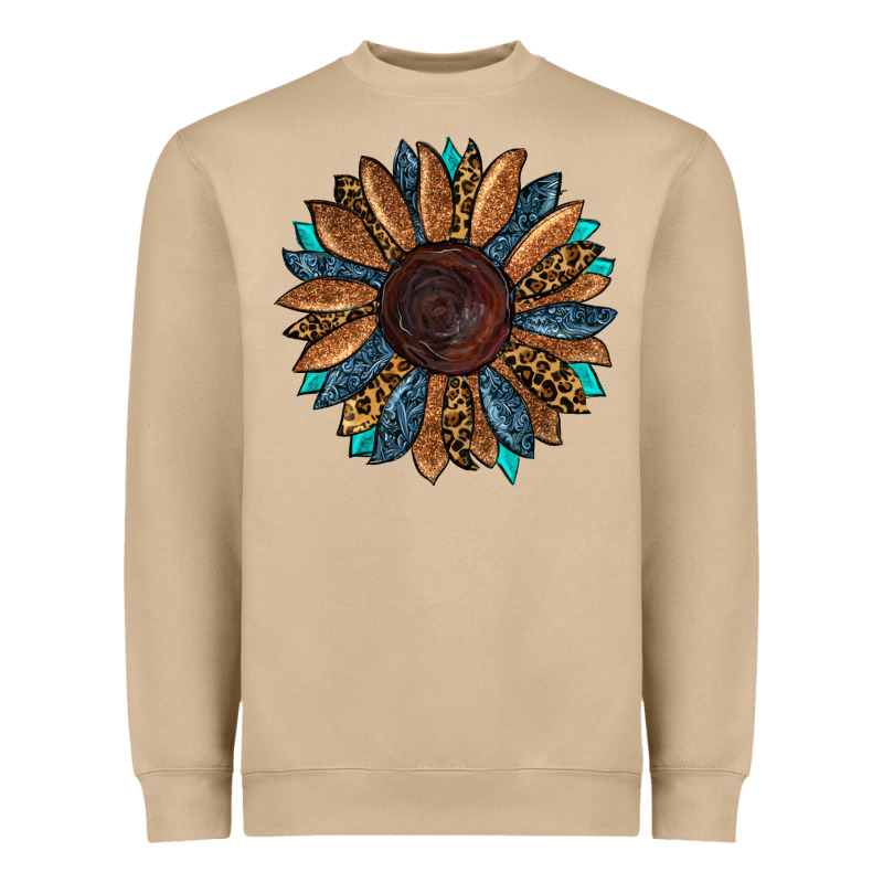 Fall Tooled Leather Sunflower Heavyweight Sweatshirt by RanaPortraitStore | Teevron