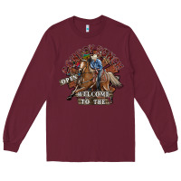Burgundy cowboy ranch Long Sleeve Tee - SublimationCraftShop